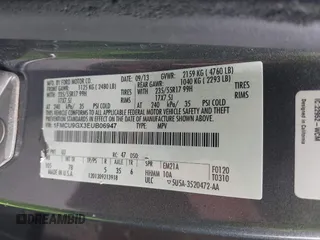2014 Ford Escape SE with VIN 1FMCU9GX3EUB06947, listed as a IAAI auction lot 42193325 with 138,923 mi miles and . Bid and sale history available at DreamBid. Image 9.