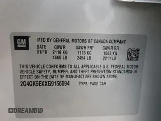 2016 Buick Regal with VIN 2G4GK5EXXG9166694, listed as a Copart auction lot 72733074 with 134,541 mi miles and Clean Title. Bid and sale history available at carsss.com. Image 12.