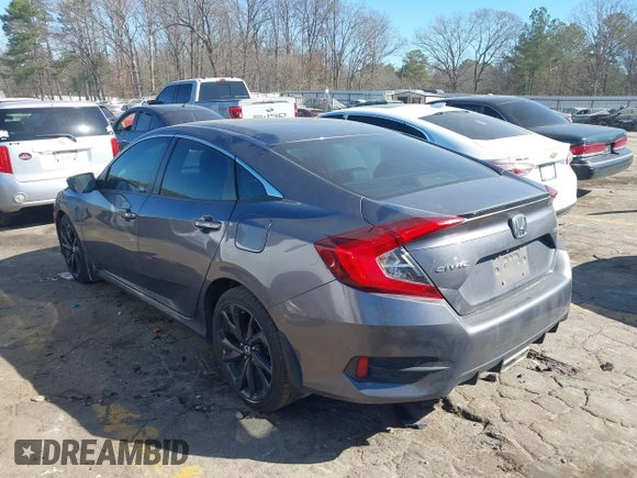 2020 Honda Civic Sedan Sport with VIN 19XFC2F81LE011756, listed as a IAAI auction lot 41667156 with 79,527 mi miles. Bid and sale history available at carsss.com. Image 3.