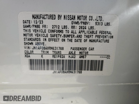 2024 Nissan ARIYA Engage z VIN JN1AF0BAXRM431768, wystawiony jako Copart lot #59925785 z przebiegiem 9 145 mil mil oraz Szkoda całkowita • Salvage title. Historia ofert i sprzedaży dostępna na DreamBid. Obrazek 14.