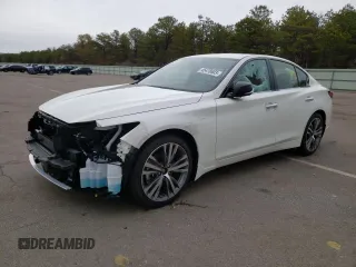 2023 Infiniti Q50 SENSORY with VIN JN1EV7CR4PM541228, listed as a Copart auction lot 59584283 with 5 mi miles and Non Repairable. Bid and sale history available at carsss.com. Image 1.