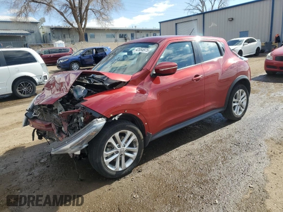 2016 Nissan Juke S with VIN JN8AF5MR9GT609268, listed as a Copart auction lot 42554975 with Not Provided miles and Salvage Title. Bid and sale history available at DreamBid. Image 1.