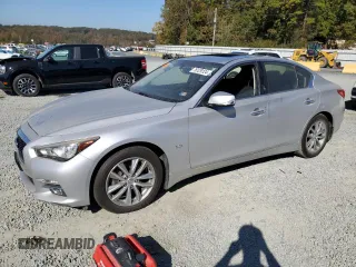2017 Infiniti Q50 3.0t Premium with VIN JN1EV7AR0HM840588, listed as a Copart auction lot 76129124 with 107,886 mi miles and Salvage Title. Bid and sale history available at carsss.com. Image 1.
