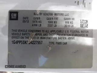 2013 Buick Verano with VIN 1G4PP5SK3D4227957, listed as a IAAI auction lot 42556511 with 242,768 mi miles and . Bid and sale history available at DreamBid. Image 9.