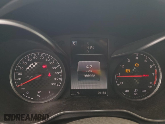 2016 Mercedes-Benz C 450 AMG with VIN 55SWF6EB6GU125889, listed as a Copart auction lot 45190995 with 108,440 mi miles and Clean Title. Bid and sale history available at carsss.com. Image 9.