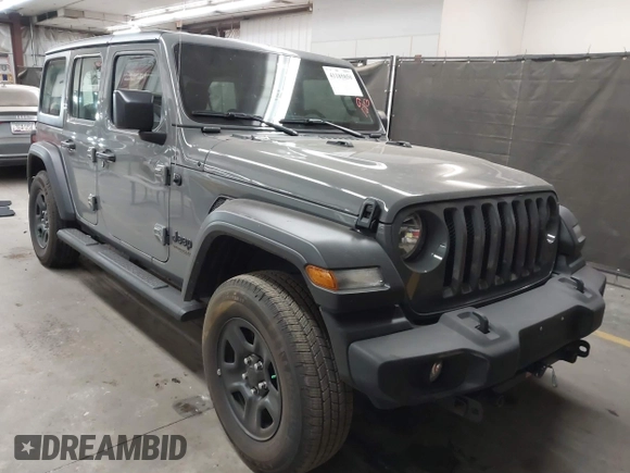 2022 Jeep Wrangler Unlimited Sport with VIN 1C4HJXDG0NW117632, listed as a IAAI auction lot 41185850 with 18,298 mi miles and . Bid and sale history available at DreamBid. Image 1.