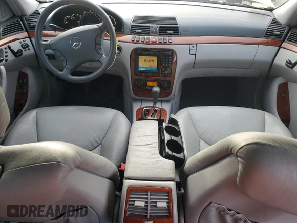 2001 Mercedes-Benz S-Class with VIN WDBNG70J91A187655, listed as a Copart auction lot 45031925 with 104,164 mi miles and Salvage Title. Bid and sale history available at carsss.com. Image 8.