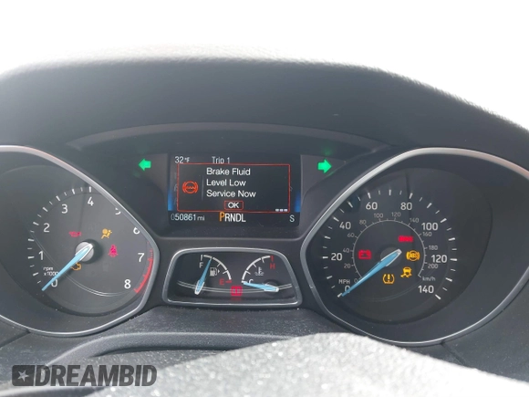 2016 Ford Focus SE with VIN 1FADP3F24GL378506, listed as a IAAI auction lot 41739169 with 50,861 mi miles. Bid and sale history available at carsss.com. Image 7.
