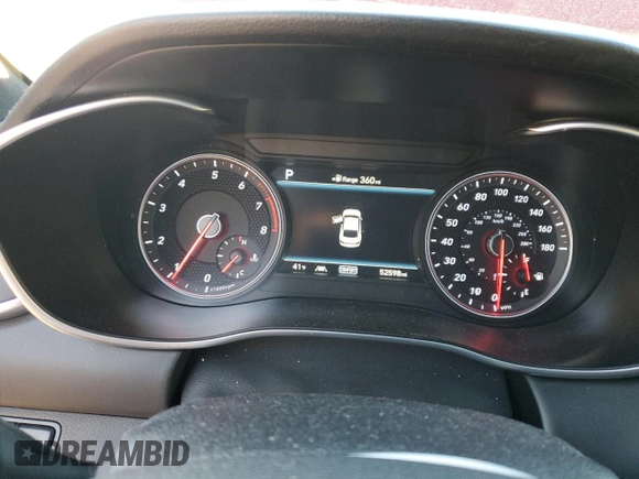 2019 Genesis G70 2.0T Advanced with VIN KMTG44LA6KU033399, listed as a Copart auction lot 73278344 with 52,598 mi miles and Salvage Title. Bid and sale history available at carsss.com. Image 9.