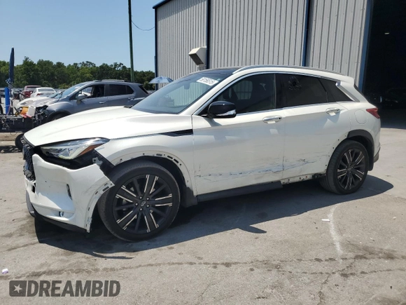 2021 Infiniti QX50 Luxe z VIN 3PCAJ5BA1MF120269, wystawiony jako Copart lot #58156515 z przebiegiem 65 464 mil mil oraz Szkoda całkowita • Salvage title. Historia ofert i sprzedaży dostępna na DreamBid. Obrazek 1.