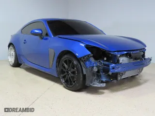 2023 Subaru BRZ Premium with VIN JF1ZDBB17P9701028, listed as a Copart auction lot 74750034 with 25,758 mi miles and Salvage Title. Bid and sale history available at carsss.com. Image 1.