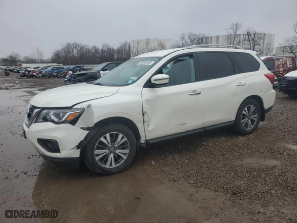 2017 Nissan Pathfinder S with VIN 5N1DR2MM8HC610475, listed as a Copart auction lot 52548495 with 66,766 mi miles and Salvage Title. Bid and sale history available at carsss.com. Image 1.