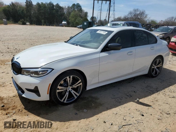2022 BMW 3 Series 330i with VIN 3MW5R1J07N8C51155, listed as a Copart auction lot 49237135 with 51,985 mi miles and Salvage Title. Bid and sale history available at carsss.com. Image 1.