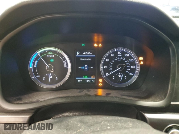 2018 Hyundai Sonata Hybrid Limited with VIN KMHE34L3XJA083972, listed as a Copart auction lot 82040614 with 124,717 mi miles and Salvage Title. Bid and sale history available at carsss.com. Image 9.