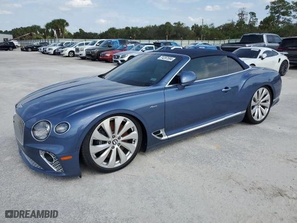 2024 Bentley Continental GT V8 with VIN SCBDG4ZG5RC015435, listed as a Copart auction lot 74287594 with NaN miles and Salvage Title. Bid and sale history available at carsss.com. Image 1.