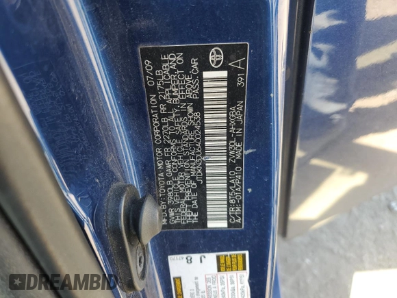 2010 Toyota Prius II with VIN JTDKN3DU6A0024538, listed as a Copart auction lot 53428905 with 279,377 mi miles and Clean Title. Bid and sale history available at carsss.com. Image 12.