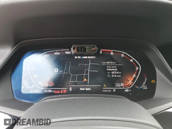 2020 BMW X5 M50i with VIN 5UXJU4C04L9C63640, listed as a Copart auction lot 63215564 with 45,172 mi miles and Salvage Title. Bid and sale history available at carsss.com. Image 9.