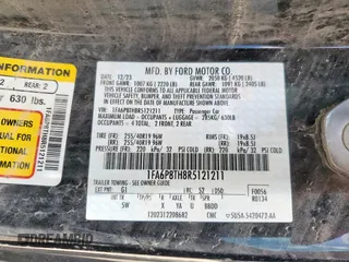 2024 Ford Mustang EcoBoost с VIN 1FA6P8TH8R5121211, выставлен на аукционе Copart как лот 61043315 с пробегом Не указан миль и Списание • Salvage title. История ставок и продаж доступна на DreamBid. Изображение 12.