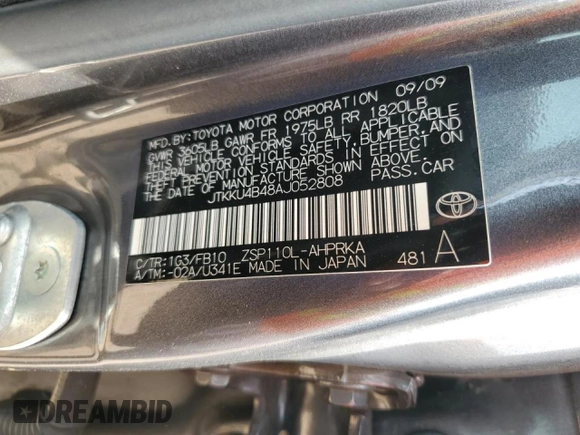 2010 Scion xD with VIN JTKKU4B48AJ052808, listed as a Copart auction lot 86248184 with 97,564 mi miles and Salvage Title. Bid and sale history available at carsss.com. Image 15.