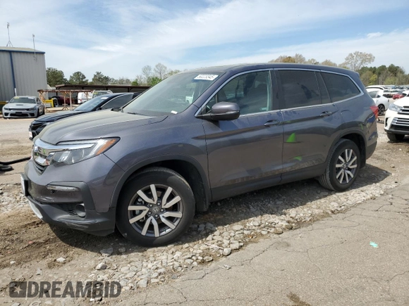 2022 Honda Pilot EX-L with VIN 5FNYF5H54NB014880, listed as a Copart auction lot 50223345 with 34,021 mi miles and Salvage title. Bid and sale history available at DreamBid. Image 1.