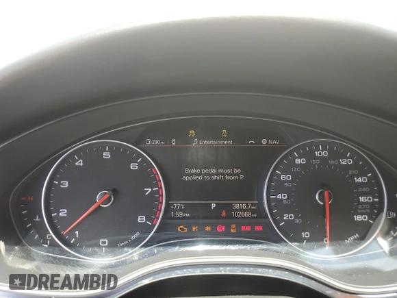 2012 Audi A6 Premium Plus with VIN WAUGGAFC8CN122689, listed as a Copart auction lot 61095835 with 102,668 mi miles and Clean title. Bid and sale history available at DreamBid. Image 9.
