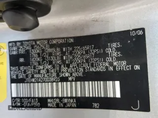 2007 Toyota Highlander Hybrid with VIN JTEHW21A270038923, listed as a Copart auction lot 53184065 with 289,365 mi miles and Clean Title. Bid and sale history available at carsss.com. Image 13.