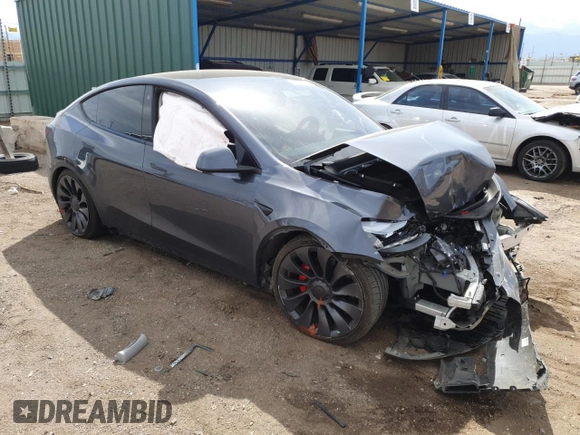 2022 Tesla Model Y Performance with VIN 7SAYGDEF7NF456866, listed as a Copart auction lot 52552685 with Not provided miles and Salvage title. Bid and sale history available at DreamBid. Image 4.