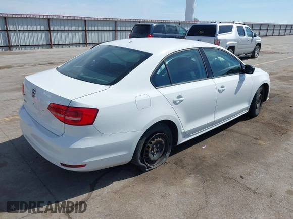 2015 Volkswagen Jetta Sedan 2.0L S with VIN 3VW2K7AJ3FM299795, listed as a IAAI auction lot 41898540 with 133,444 mi miles. Bid and sale history available at carsss.com. Image 4.