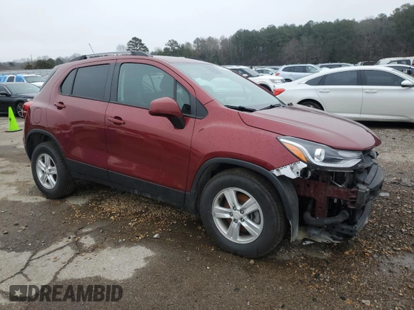 2021 Chevrolet Trax LT with VIN KL7CJPSM1MB362039, listed as a Copart auction lot 45359115 with 108,710 mi miles and Salvage title. Bid and sale history available at DreamBid. Image 4.
