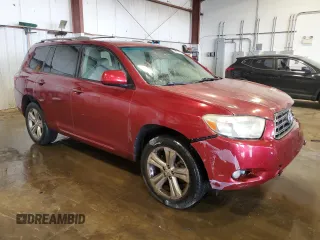 2009 Toyota Highlander Sport with VIN JTEES43AX92120039, listed as a Copart auction lot 59975735 with 160,340 mi miles and Salvage title. Bid and sale history available at DreamBid. Image 4.