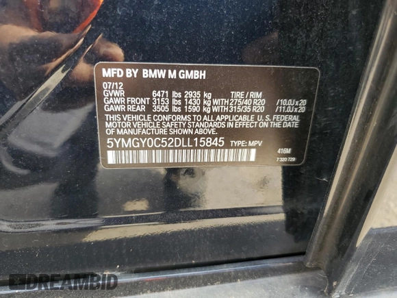2013 BMW X5 M with VIN 5YMGY0C52DLL15845, listed as a Copart auction lot 78274134 with 118,816 mi miles and Clean Title. Bid and sale history available at carsss.com. Image 13.