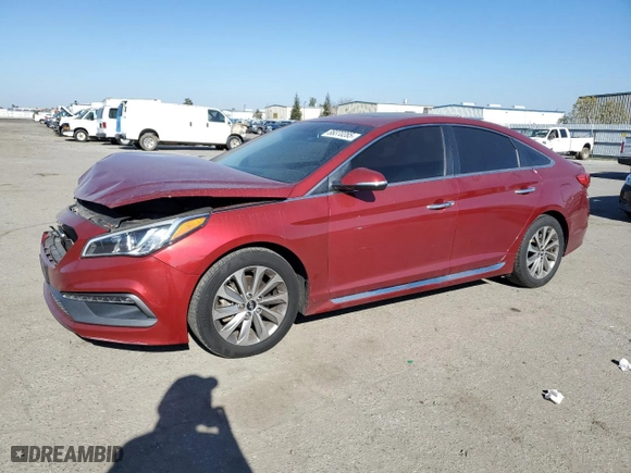 2016 Hyundai Sonata 2.4L Sport with VIN 5NPE34AF8GH370021, listed as a Copart auction lot 88370285 with 100,032 mi miles and Salvage Title. Bid and sale history available at carsss.com. Image 1.