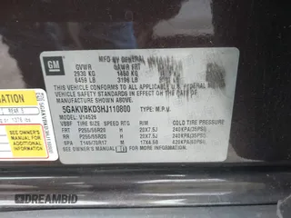 2017 Buick Enclave Leather with VIN 5GAKVBKD3HJ110800, listed as a IAAI auction lot 41152748 with Not Provided miles and . Bid and sale history available at DreamBid. Image 9.