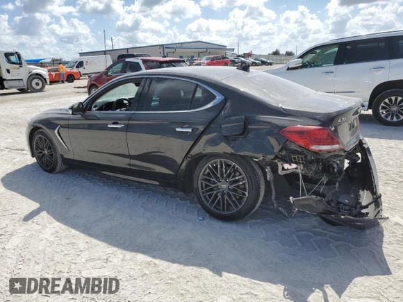 2019 Genesis G70 2.0T Advanced with VIN KMTG44LA9KU015043, listed as a Copart auction lot 77567484 with 80,635 mi miles and Salvage Title. Bid and sale history available at carsss.com. Image 2.