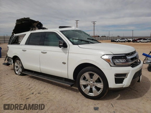 2022 Ford Expedition Max King Ranch with VIN 1FMJK1PT2NEA48688, listed as a Copart auction lot 41722673 with Not Provided miles and Salvage Title. Bid and sale history available at DreamBid. Image 4.