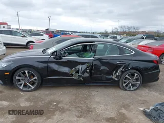 2021 Hyundai Sonata SEL Plus with VIN 5NPEJ4J21MH111126, listed as a IAAI auction lot 41833686 with 35,479 mi miles and . Bid and sale history available at DreamBid. Image 6.