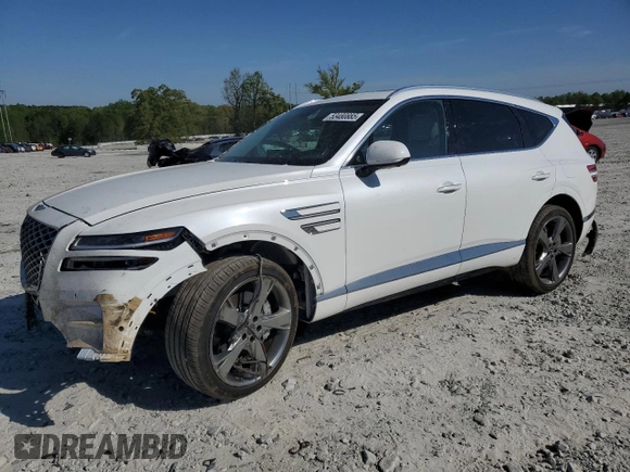 2023 Genesis GV80 with VIN KMUHCESC7PU110011, listed as a Copart auction lot 53480885 with 8,542 mi miles and Salvage title. Bid and sale history available at DreamBid. Image 1.