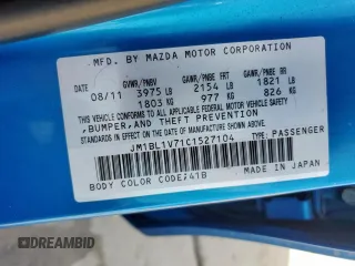 2012 Mazda 3 with VIN JM1BL1V71C1527104, listed as a Copart auction lot 50247405 with 204,915 mi miles and Clean Title. Bid and sale history available at DreamBid. Image 13.
