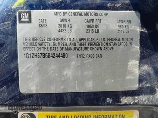 2008 Chevrolet Malibu 1LT with VIN 1G1ZH57B684244480, listed as a IAAI auction lot 42137667 with 160,709 mi miles and . Bid and sale history available at DreamBid. Image 9.