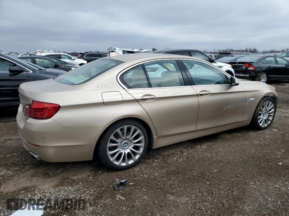 2013 BMW 5 Series 550i xDrive with VIN WBAFU9C55DDY71630, listed as a Copart auction lot 52511635 with 51,474 mi miles and Salvage title. Bid and sale history available at DreamBid. Image 3.