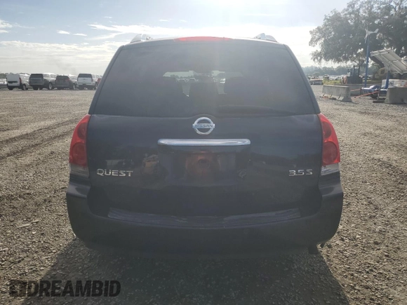 2007 Nissan Quest S with VIN 5N1BV28U57N125758, listed as a Copart auction lot 68835924 with 112,126 mi miles and Salvage Title. Bid and sale history available at carsss.com. Image 6.