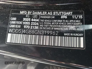 2016 Mercedes-Benz CLA 250 with VIN WDDSJ4GB8GN319962, listed as a Copart auction lot 52662394 with 84,827 mi miles and . Bid and sale history available at DreamBid. Image 12.