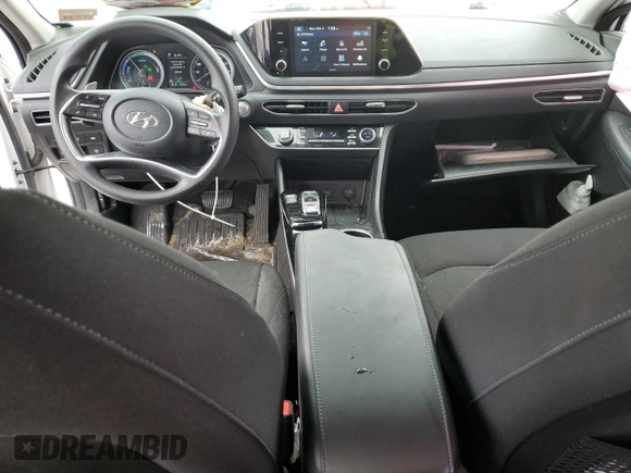 2020 Hyundai Sonata Hybrid Blue with VIN KMHL24JJ5LA012757, listed as a Copart auction lot 43706885 with 90,940 mi miles and Salvage Title. Bid and sale history available at carsss.com. Image 8.