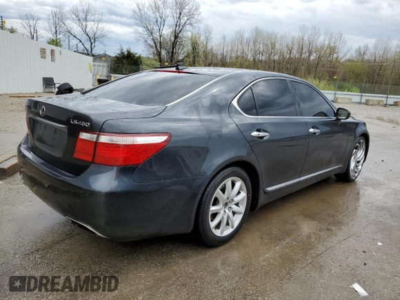 2007 Lexus LS 460 with VIN JTHBL46F075041503, listed as a Copart auction lot 50299465 with 192,076 mi miles and Salvage Title. Bid and sale history available at DreamBid. Image 3.