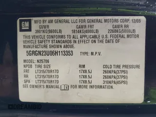 2006 Hummer H2 with VIN 5GRGN23U06H113353, listed as a IAAI auction lot 41476649 with 165,370 mi miles. Bid and sale history available at carsss.com. Image 9.