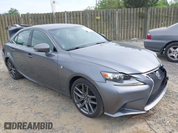 2015 Lexus IS 250 with VIN JTHCF1D25F5029646, listed as a IAAI auction lot 42170729 with 84,509 mi miles and . Bid and sale history available at DreamBid. Image 1.