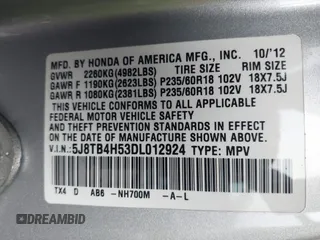 2013 Acura RDX Technology with VIN 5J8TB4H53DL012924, listed as a IAAI auction lot 42161686 with 137,110 mi miles and . Bid and sale history available at DreamBid. Image 9.