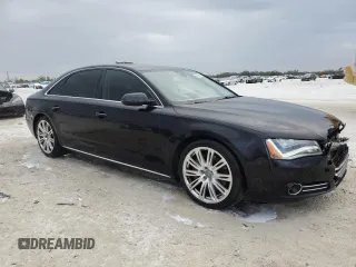 2014 Audi A8 3.0L TDI with VIN WAURMAFD8EN000802, listed as a Copart auction lot 41594755 with 131,171 mi miles and Salvage title. Bid and sale history available at DreamBid. Image 4.