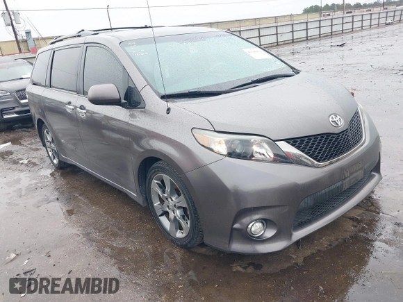 2014 Toyota Sienna SE with VIN 5TDXK3DC4ES434604, listed as a IAAI auction lot 41346434 with 108,633 mi miles and . Bid and sale history available at DreamBid. Image 1.