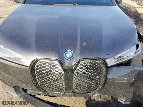 2024 BMW iX xDrive50 with VIN WB523CF02RCP06595, listed as a Copart auction lot 44179575 with 0 mi miles and Salvage Title. Bid and sale history available at carsss.com. Image 12.